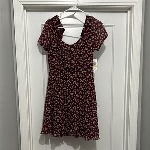 Wallflower Maroon Floral Dress